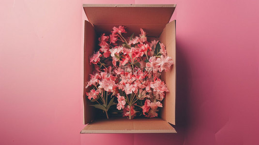 纸盒花束唯美合成创意素材背景