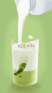 夏日清凉饮品抹茶味饮料果汁2背景图片