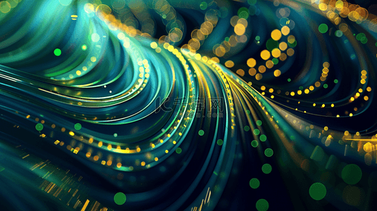 科技绿背景图片_科技三维鎏金螺旋旋涡空间背景