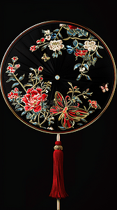 中式古风传统工艺品团扇宫扇背景图