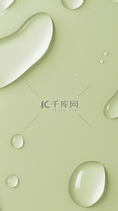 素材气泡背景图片_618夏天草绿色补水妆品水分子水珠素材