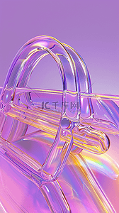 炫彩玻璃丝带抽象透明流体丝带背景