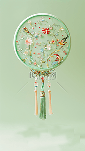 中式古风传统工艺品团扇宫扇设计图