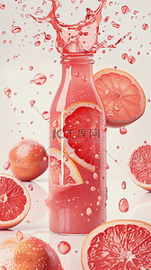 饮品果汁背景图片_夏日冷饮清凉饮品草莓西瓜饮料果汁设计