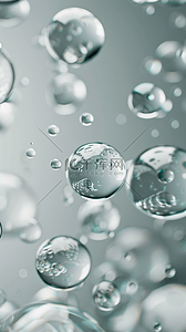618年背景图片_618补水妆品水分子气泡背景