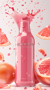 饮品果汁背景图片_夏日冷饮清凉饮品草莓西瓜饮料果汁素材