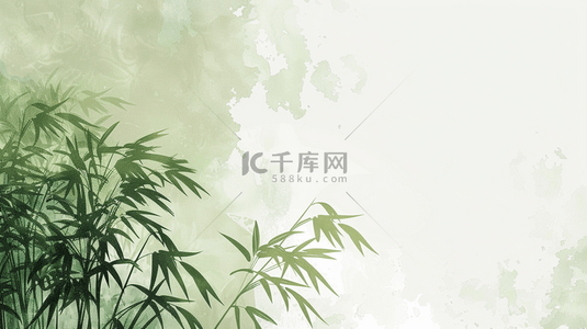 墨背景背景图片_国风端午节绿色竹叶背景