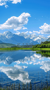 夏天风景背景背景图片_夏天山谷山河湖泊风景背景