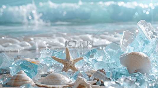 海边海星背景图片_清凉夏日海星海滩海岸海边背景
