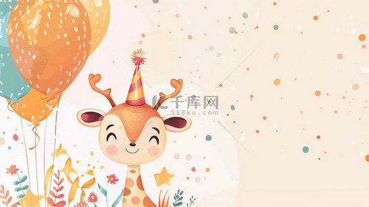 长长的动物背景图片_动物气球生日合成创意素材背景