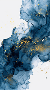 蓝金水墨蓝金大理石纹理鎏金纹理6图片