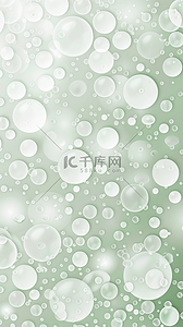晶莹透明水珠背景图片_618夏天草绿色补水妆品水分子水珠素材