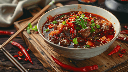 香辣猪脚火锅背景图片_美味美食香辣川菜麻辣香锅背景