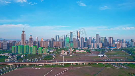 大气航拍杭州CBD钱江世纪城城市建筑实拍