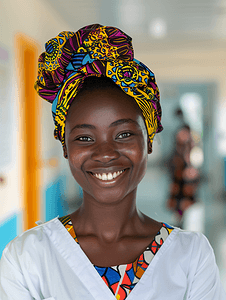 医疗保健医疗微笑的非洲女医生医院