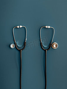 医疗保健医疗两名医生听诊器