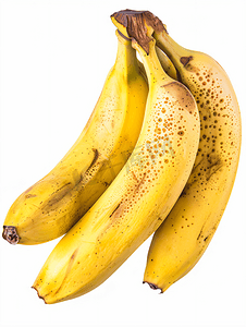 丛林剪纸摄影照片_白色背景上分离的成熟香蕉包括剪切路径