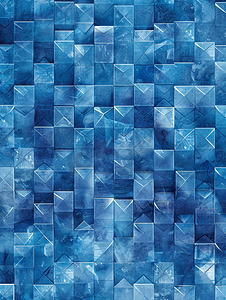 现代线条摄影照片_抽象的蓝色背景海立方体图案