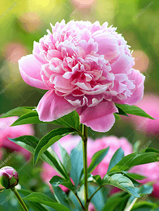 粉红牡丹花背景美丽的春天