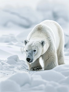 北极熊北极动物雪冬天