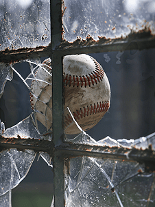 棒球穿过破窗