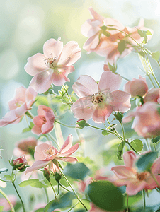 春天的花瓣摄影照片_精致的野玫瑰园花
