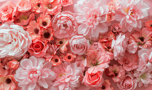簇状粉色人造花背景设计壁纸面料设计