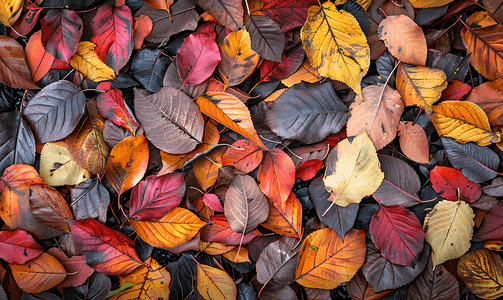 秋天树落叶摄影照片_秋天的落叶的摘要背景