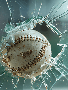 棒球穿过破窗