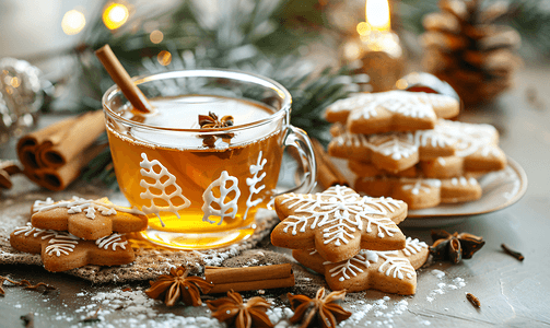 圣诞姜和蜂蜜彩色饼干
