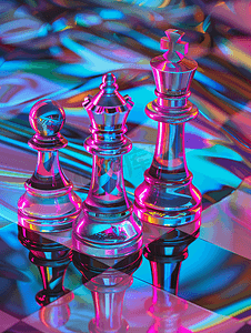 国际象棋游戏色彩流行艺术抽象图像背景