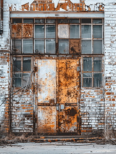 锈摄影照片_一座废弃旧工厂的工业外观
