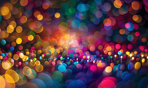 霓虹灯旋转径向运动的彩色散景的摘要背景