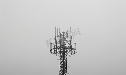 手机网络信号摄影照片_灰色背景的手机塔