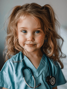 小女孩医护理儿科
