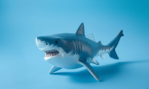 图玩具鲨鱼孤立特写图像