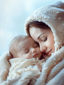 产妇图片摄影照片_母亲抱着刚出生的婴儿