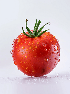 番茄照片摄影照片_白色背景下分离的樱桃番茄黑番茄