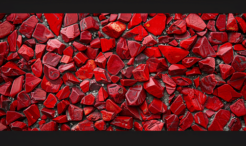 背景是由红色装饰小石头制成的一切都被红色瓦砾覆盖