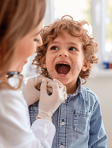 儿童健康体检摄影照片_儿童体检口腔检查