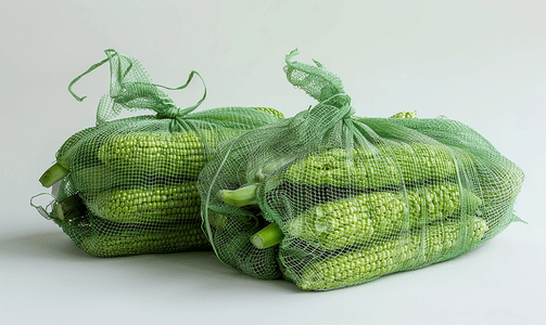 绿色收获玉米棒袋