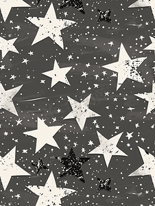 灰色背景上星星的无缝图案