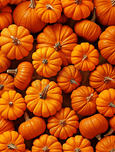 秋天和万圣节背景小装饰橙色南瓜框架
