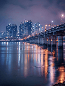 首尔汉江的夜景