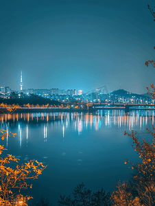 首尔汉江的夜景