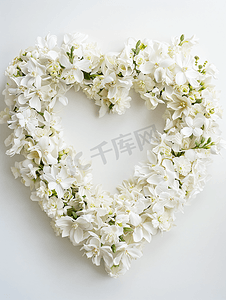 新娘心形花环白花