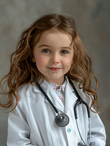 装扮医生的小女孩