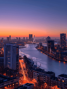 鹿特丹黄昏天际线