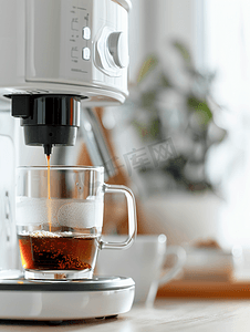 普洱咖啡摄影照片_咖啡机咖啡机制作咖啡的过程