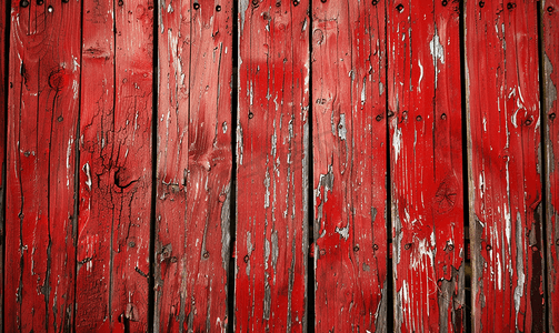 红色复古背景摄影照片_红色风化老化的木质背景